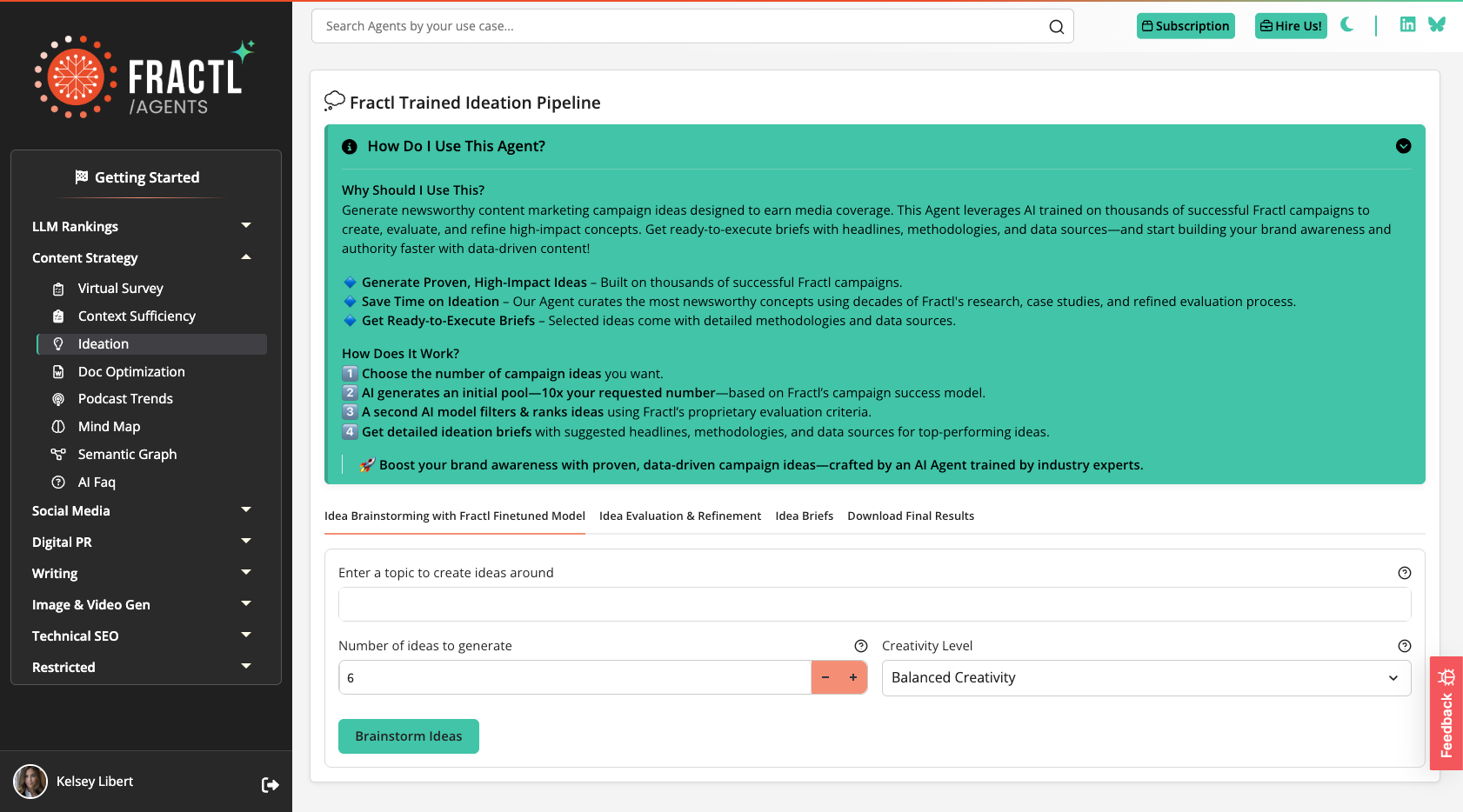 Ideation Agent Dashboard